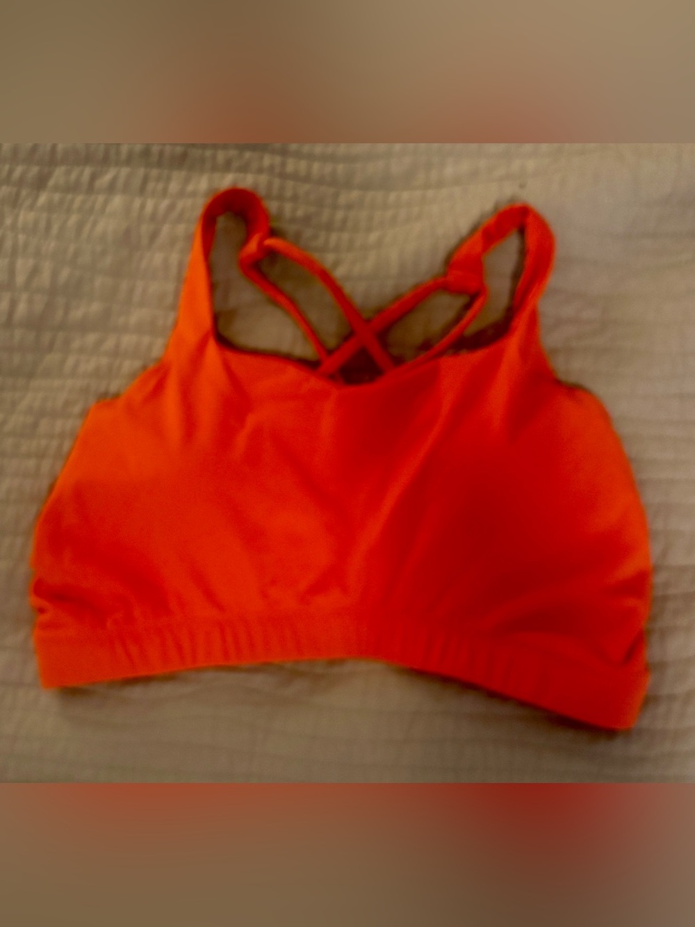 Avia Bright Orange Crossback Sports Bra w/ Removable Pads Sz XL NWOT